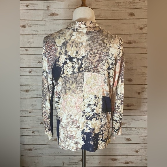 Nic+Zoe linen-blend patchwork cardigan sweater - Picture 4 of 5